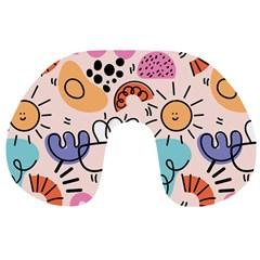 Abstract Doodle Pattern Travel Neck Pillow by designsbymallika