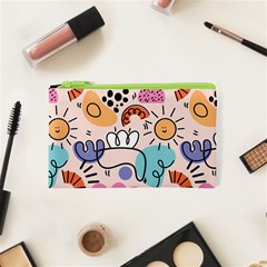 Abstract Doodle Pattern Cosmetic Bag (xs) by designsbymallika