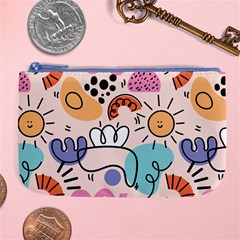 Abstract Doodle Pattern Large Coin Purse by designsbymallika