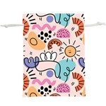 Abstract Doodle Pattern  Lightweight Drawstring Pouch (XL) Front