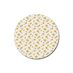 Cute Flower Design Rubber Coaster (round) by designsbymallika