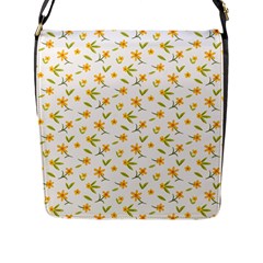 Cute Flower Design Flap Closure Messenger Bag (l) by designsbymallika