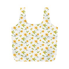 Cute Flower Design Full Print Recycle Bag (m) by designsbymallika