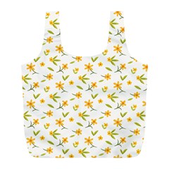 Cute Flower Design Full Print Recycle Bag (l) by designsbymallika