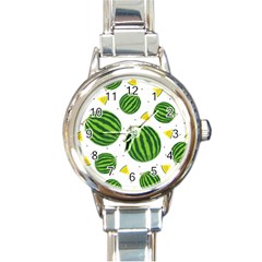 Watermelon Fruit Round Italian Charm Watch by ConteMonfrey