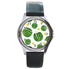 Watermelon Fruit Round Metal Watch by ConteMonfrey