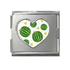 Watermelon Fruit Mega Link Heart Italian Charm (18mm) by ConteMonfrey