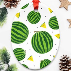 Watermelon Fruit Oval Ornament (two Sides) by ConteMonfrey