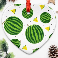 Watermelon Fruit Heart Ornament (two Sides) by ConteMonfrey