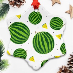 Watermelon Fruit Snowflake Ornament (two Sides) by ConteMonfrey