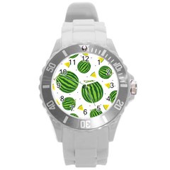 Watermelon Fruit Round Plastic Sport Watch (l) by ConteMonfrey