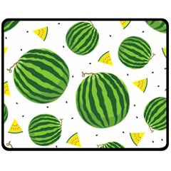 Watermelon Fruit Double Sided Fleece Blanket (medium)  by ConteMonfrey