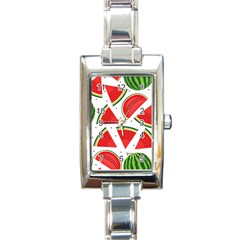 Watermelon Cuties White Rectangle Italian Charm Watch by ConteMonfrey