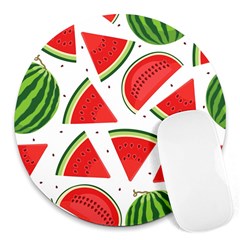 Watermelon Cuties White Round Mousepad by ConteMonfrey