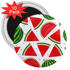 Watermelon Cuties White 3  Magnets (10 Pack)  by ConteMonfrey