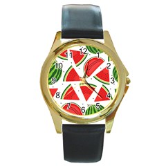 Watermelon Cuties White Round Gold Metal Watch by ConteMonfrey