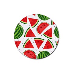 Watermelon Cuties White Rubber Coaster (round) by ConteMonfrey