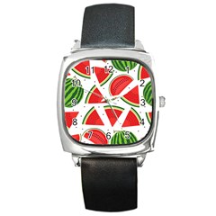 Watermelon Cuties White Square Metal Watch by ConteMonfrey