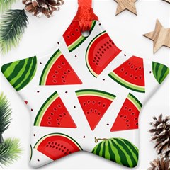 Watermelon Cuties White Star Ornament (two Sides) by ConteMonfrey