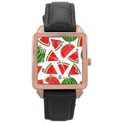 Watermelon Cuties White Rose Gold Leather Watch  by ConteMonfrey