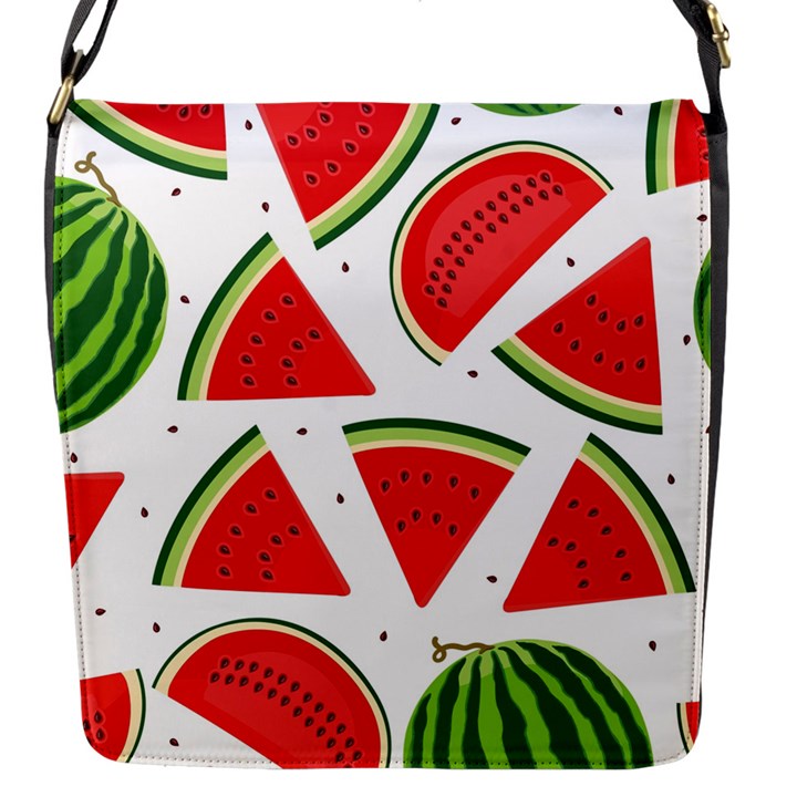 Watermelon Cuties White Flap Closure Messenger Bag (S)