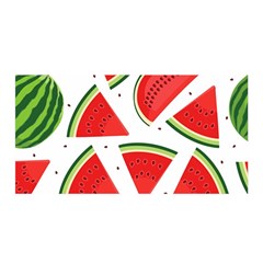 Watermelon Cuties White Satin Wrap 35  X 70  by ConteMonfrey