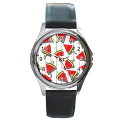 Watermelon Popsicle   Round Metal Watch by ConteMonfrey