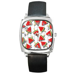 Watermelon Popsicle   Square Metal Watch by ConteMonfrey