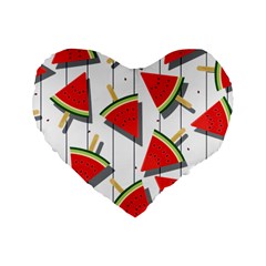 Watermelon Popsicle   Standard 16  Premium Heart Shape Cushions by ConteMonfrey