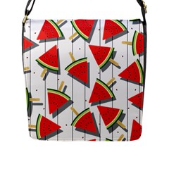 Watermelon Popsicle   Flap Closure Messenger Bag (l) by ConteMonfrey