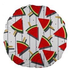 Watermelon Popsicle   Large 18  Premium Flano Round Cushions by ConteMonfrey