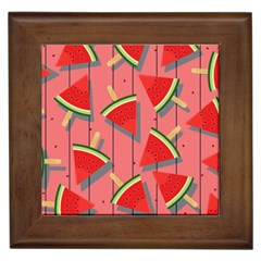 Red Watermelon Popsicle Framed Tile by ConteMonfrey