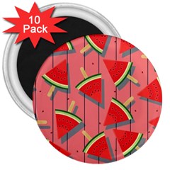 Red Watermelon Popsicle 3  Magnets (10 Pack)  by ConteMonfrey