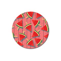 Red Watermelon Popsicle Magnet 3  (round) by ConteMonfrey