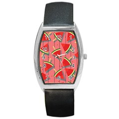 Red Watermelon Popsicle Barrel Style Metal Watch by ConteMonfrey