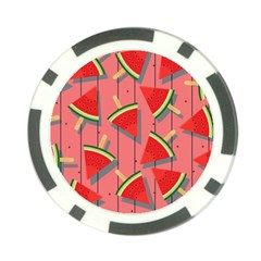 Red Watermelon Popsicle Poker Chip Card Guard by ConteMonfrey