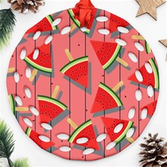 Red Watermelon Popsicle Ornament (round Filigree) by ConteMonfrey