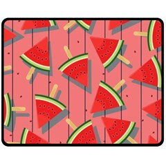 Red Watermelon Popsicle Double Sided Fleece Blanket (medium)  by ConteMonfrey