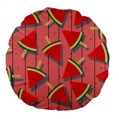 Red Watermelon Popsicle Large 18  Premium Flano Round Cushions by ConteMonfrey