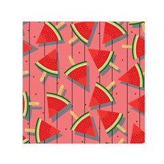 Red Watermelon Popsicle Square Satin Scarf (30  X 30 ) by ConteMonfrey