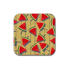 Pastel Watermelon Popsicle Rubber Coaster (square) by ConteMonfrey