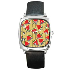 Pastel Watermelon Popsicle Square Metal Watch by ConteMonfrey