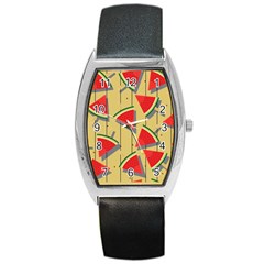 Pastel Watermelon Popsicle Barrel Style Metal Watch by ConteMonfrey