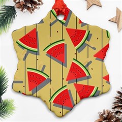 Pastel Watermelon Popsicle Snowflake Ornament (two Sides) by ConteMonfrey