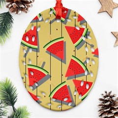 Pastel Watermelon Popsicle Ornament (oval Filigree) by ConteMonfrey