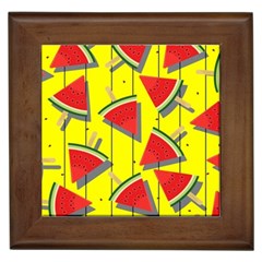 Yellow Watermelon Popsicle  Framed Tile by ConteMonfrey