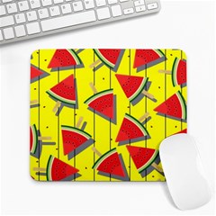 Yellow Watermelon Popsicle  Large Mousepad by ConteMonfrey