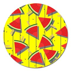 Yellow Watermelon Popsicle  Magnet 5  (round) by ConteMonfrey