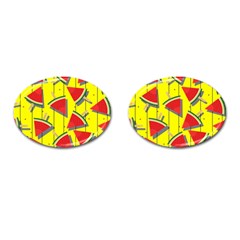 Yellow Watermelon Popsicle  Cufflinks (oval) by ConteMonfrey