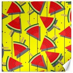 Yellow Watermelon Popsicle  Canvas 12  X 12  by ConteMonfrey